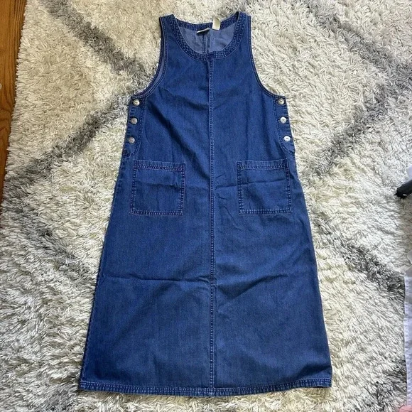 white christmas dresses Vintage 90s Denim Teacher Dress with Angel Applique – Shopexile main image 0